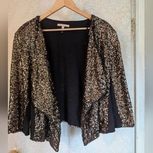 Gibson Latimer Gold Sequin and Black Shirt Jacket Size XL